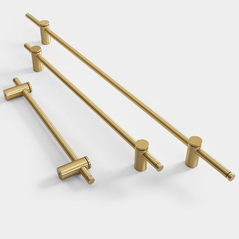 Comforsyco Adjustable Long Round Bar Cabinet Pulls, Gold / Brushed Brass Finish
