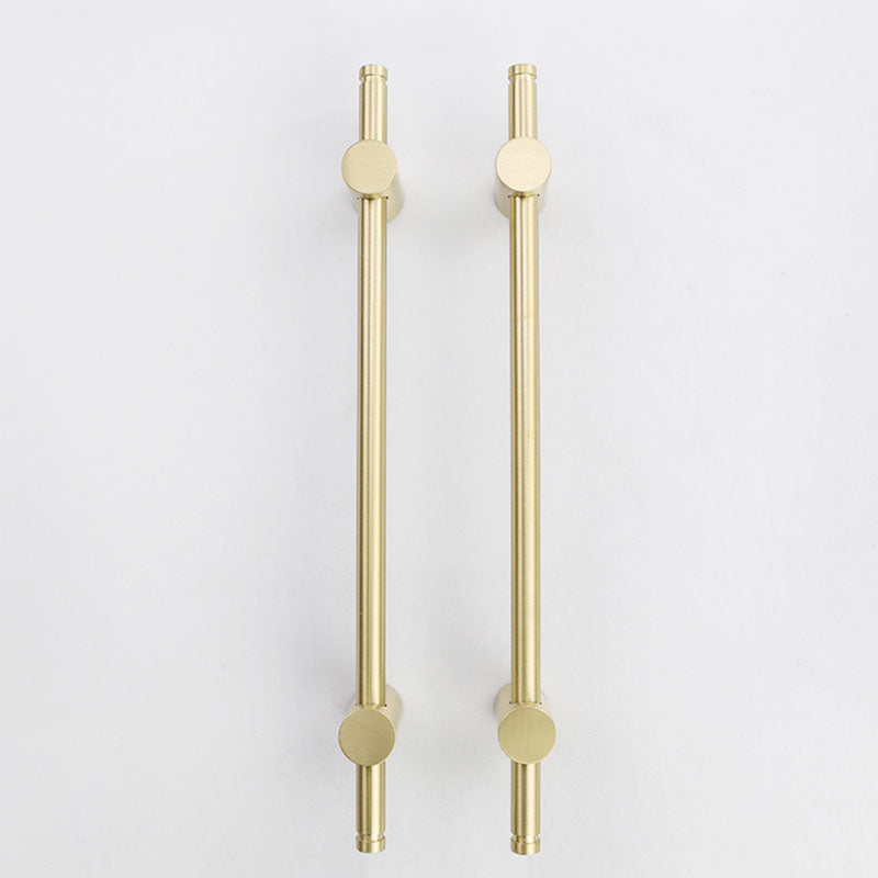 Comforsyco Adjustable Long Round Bar Cabinet Pulls, Gold / Brushed Brass Finish