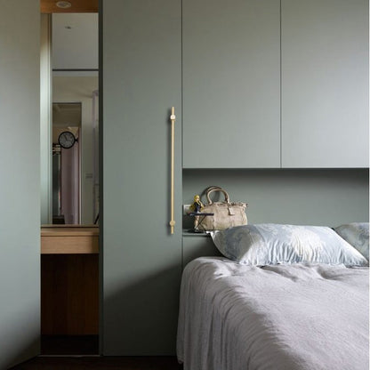 Comforsyco Adjustable Long Round Bar Cabinet Pulls, Gold / Brushed Brass Finish