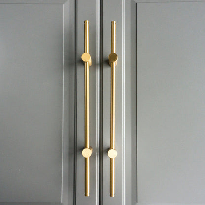 Comforsyco Adjustable Long Round Bar Cabinet Pulls, Gold / Brushed Brass Finish