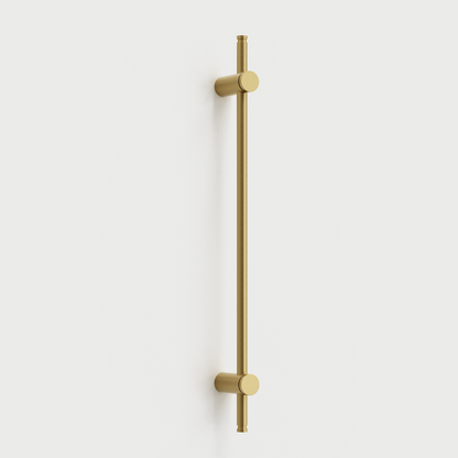 Comforsyco Adjustable Long Round Bar Cabinet Pulls, Gold / Brushed Brass Finish