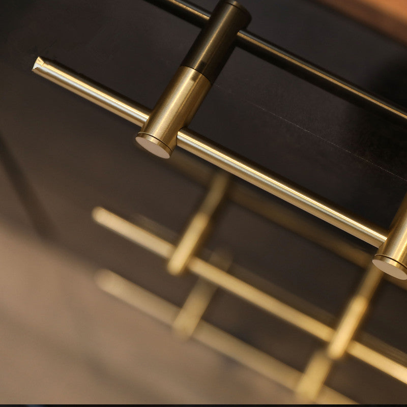 Comforsyco Adjustable Long Round Bar Cabinet Pulls, Gold / Brushed Brass Finish