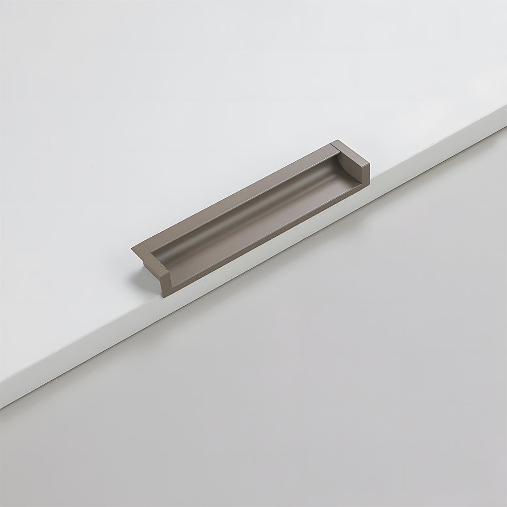 Recessed aluminum finger edge pull, pictured in one view on a clean neutral background