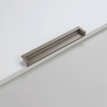 Recessed aluminum finger edge pull, presented for reference on a clean neutral background
