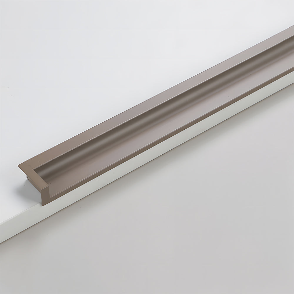 Recessed aluminum finger edge pull, shown in a focused view on a clean neutral background