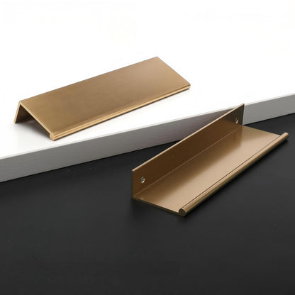 Champion bronze square aluminum cabinet edge pull, shown at close range with its construction and finish visible