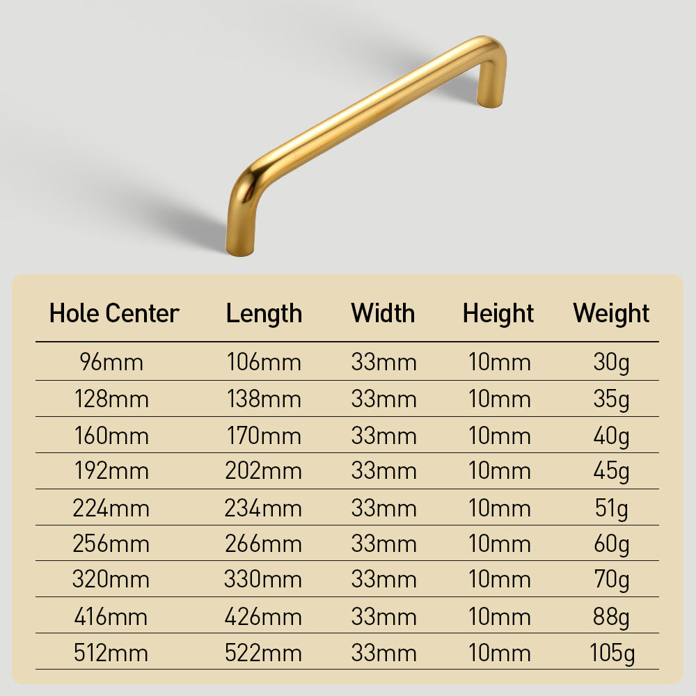 Comforsyco Aluminum Alloy Rounded Arc Cabinet Pulls and Drawer Handles