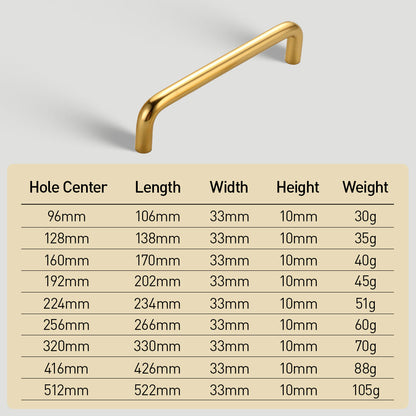 Comforsyco Aluminum Alloy Rounded Arc Cabinet Pulls and Drawer Handles