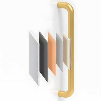 Rounded aluminum cabinet pull, shown clearly with its construction and finish visible