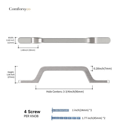 Comforsyco Angled Bar Cabinet Pulls, Aluminum Alloy Drawer Handles