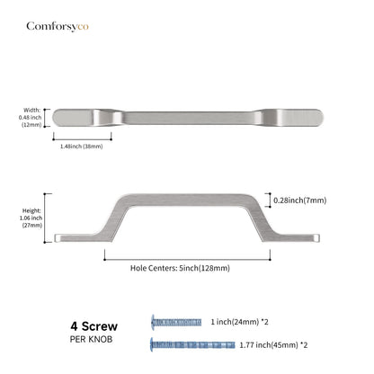 Comforsyco Angled Bar Cabinet Pulls, Aluminum Alloy Drawer Handles