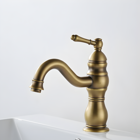 Antique High-Arc 360° Swivel Bathroom Vessel Sink Faucet With Single Handle Bathroom Sink Faucet