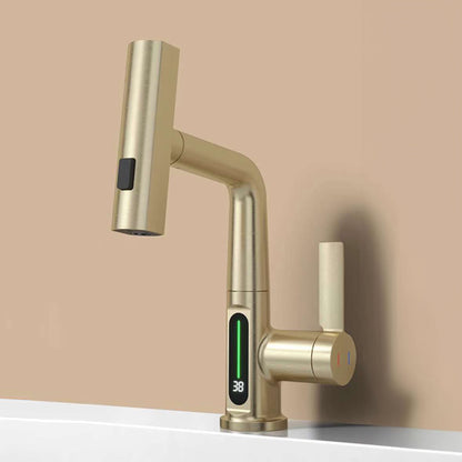 Aqualume Smart Waterfall Bathroom Sink Faucet with LED Display