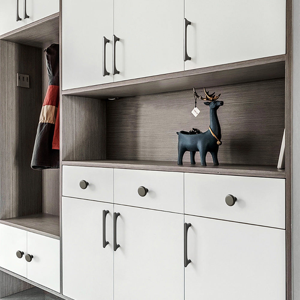 Comforsyco Arched Half Moon Cabinet Handles and Knobs, Zinc Alloy