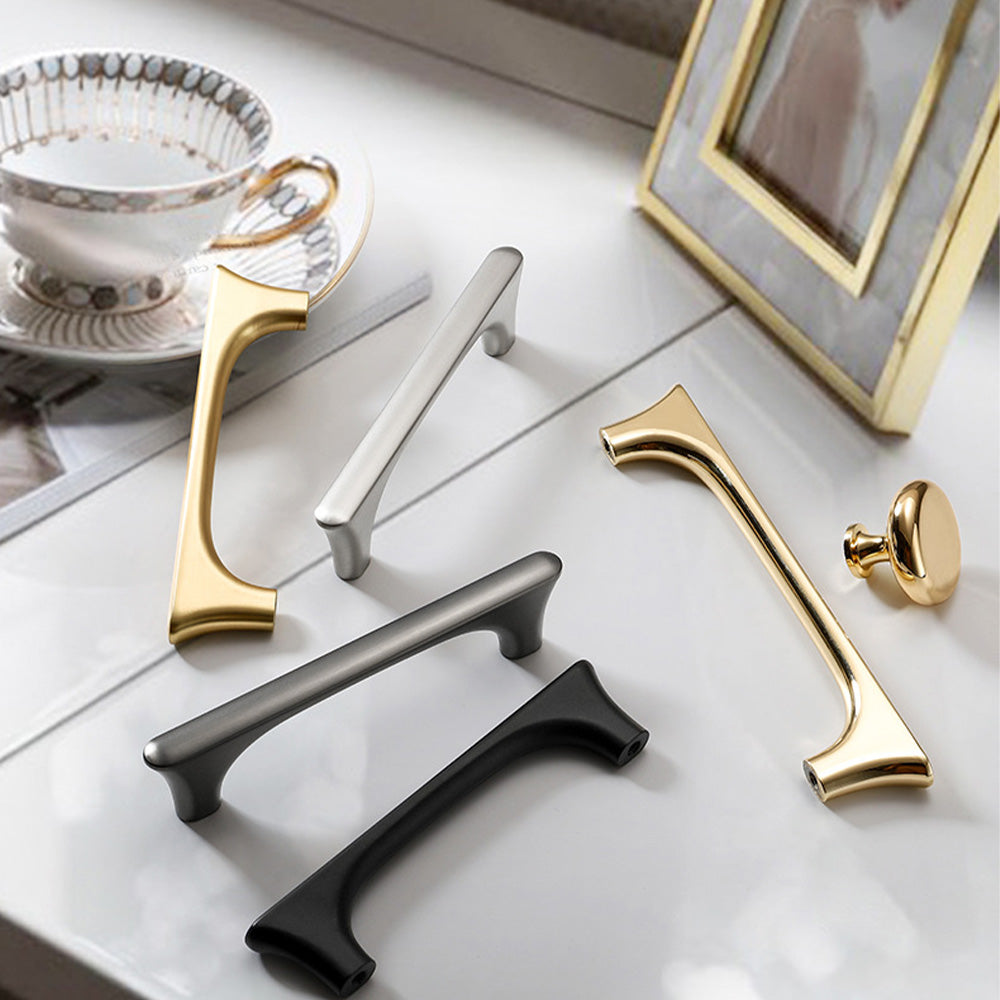 Comforsyco Arched Half Moon Cabinet Handles and Knobs, Zinc Alloy