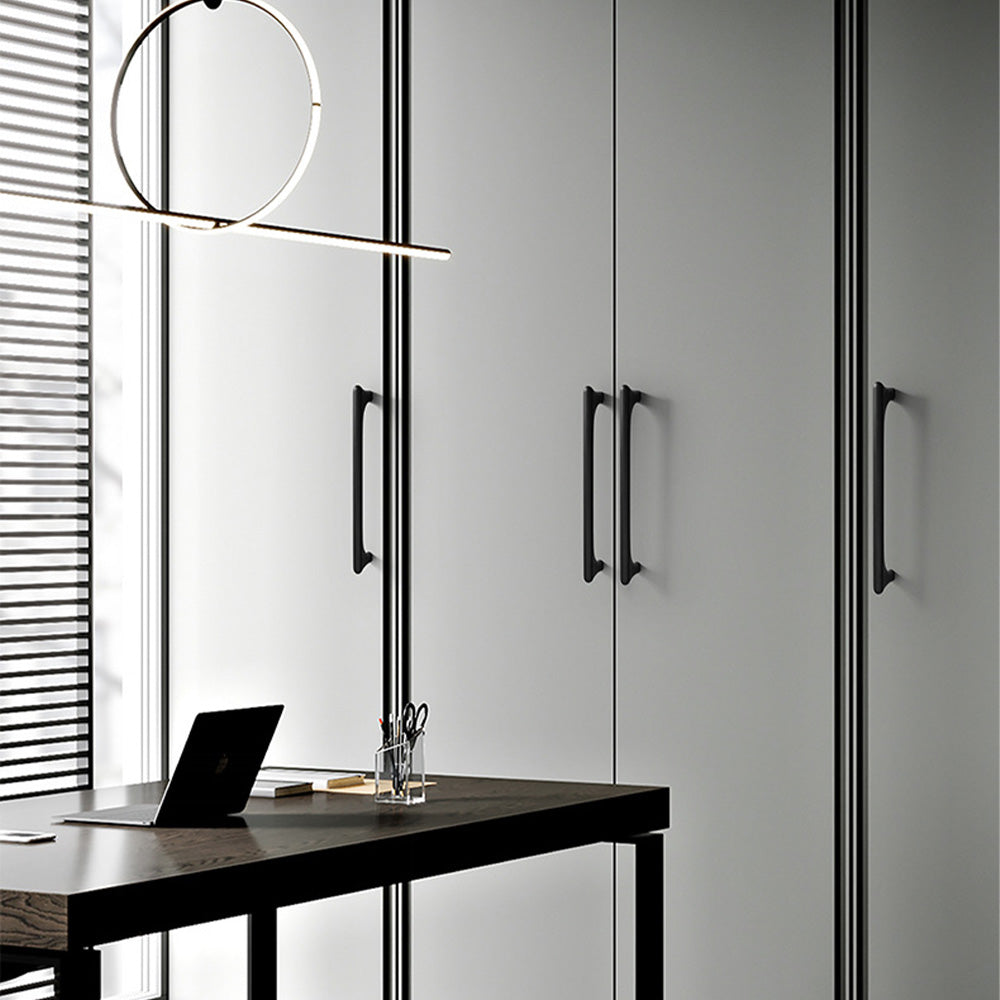 Comforsyco Arched Half Moon Cabinet Handles and Knobs, Zinc Alloy