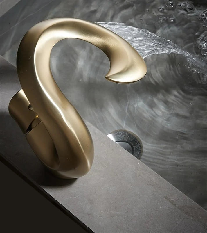 Aria Modern Single Handle Waterfall Bathroom Sink Faucet