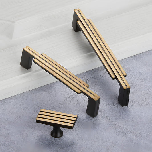Antique bronze art deco brass cabinet pull and knob, presented for reference as a color and finish lineup