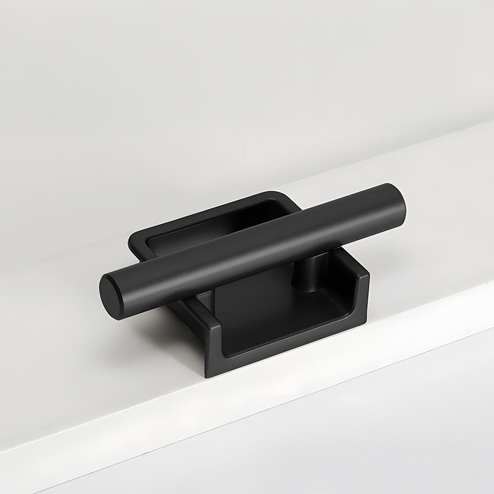 Comforsyco Art Deco Recessed Cabinet Pulls with Round Bar Handle