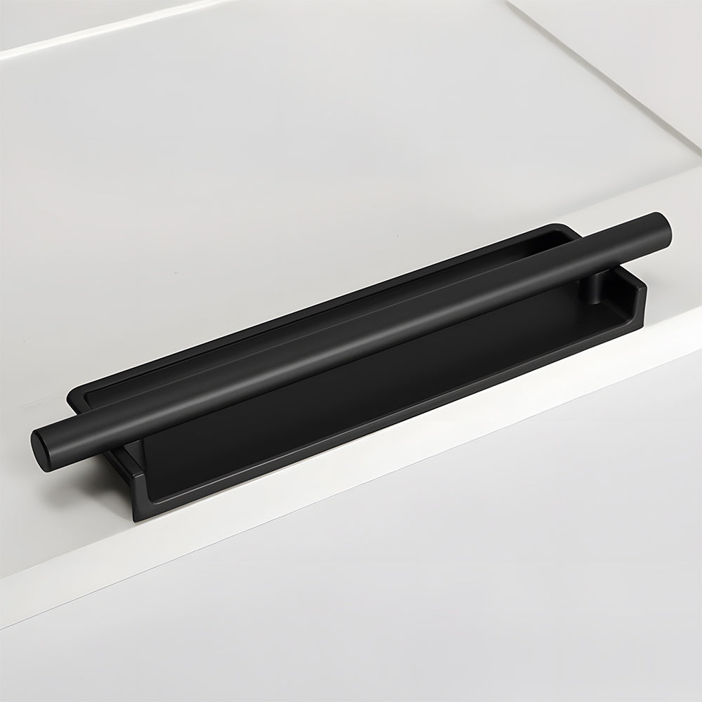 Comforsyco Art Deco Recessed Cabinet Pulls with Round Bar Handle