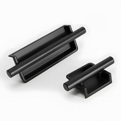 Comforsyco Art Deco Recessed Cabinet Pulls with Round Bar Handle