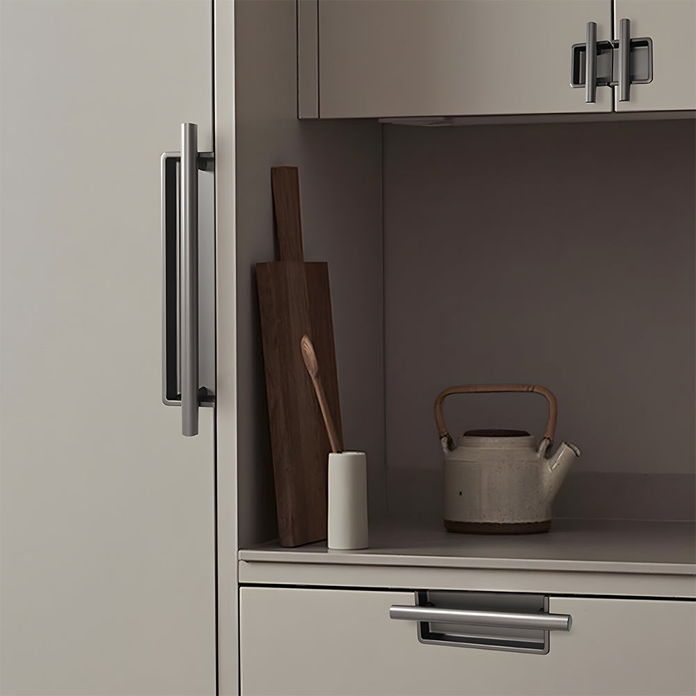 Comforsyco Art Deco Recessed Cabinet Pulls with Round Bar Handle
