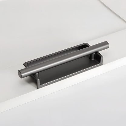 Comforsyco Art Deco Recessed Cabinet Pulls with Round Bar Handle