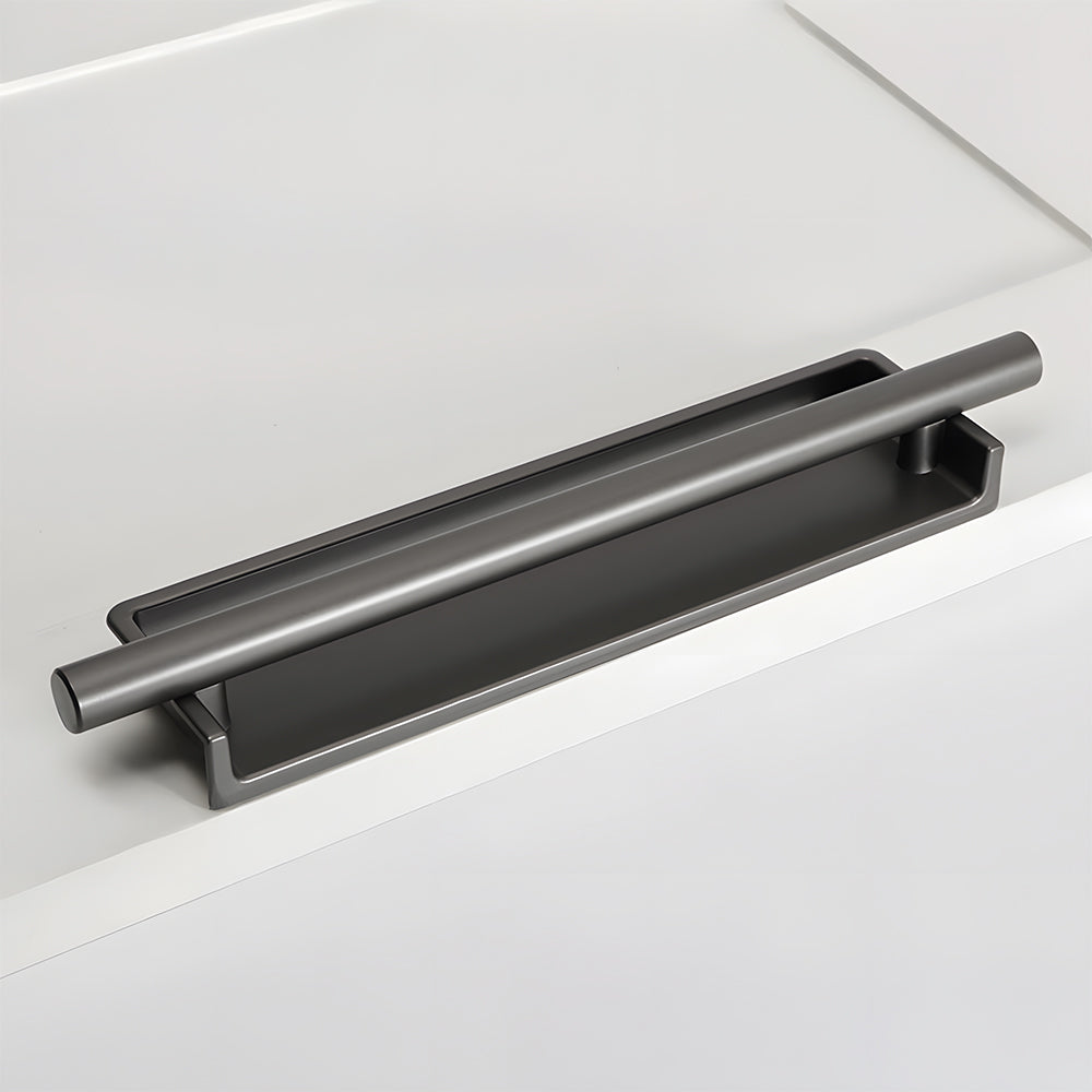 Comforsyco Art Deco Recessed Cabinet Pulls with Round Bar Handle