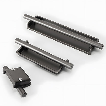 Comforsyco Art Deco Recessed Cabinet Pulls with Round Bar Handle