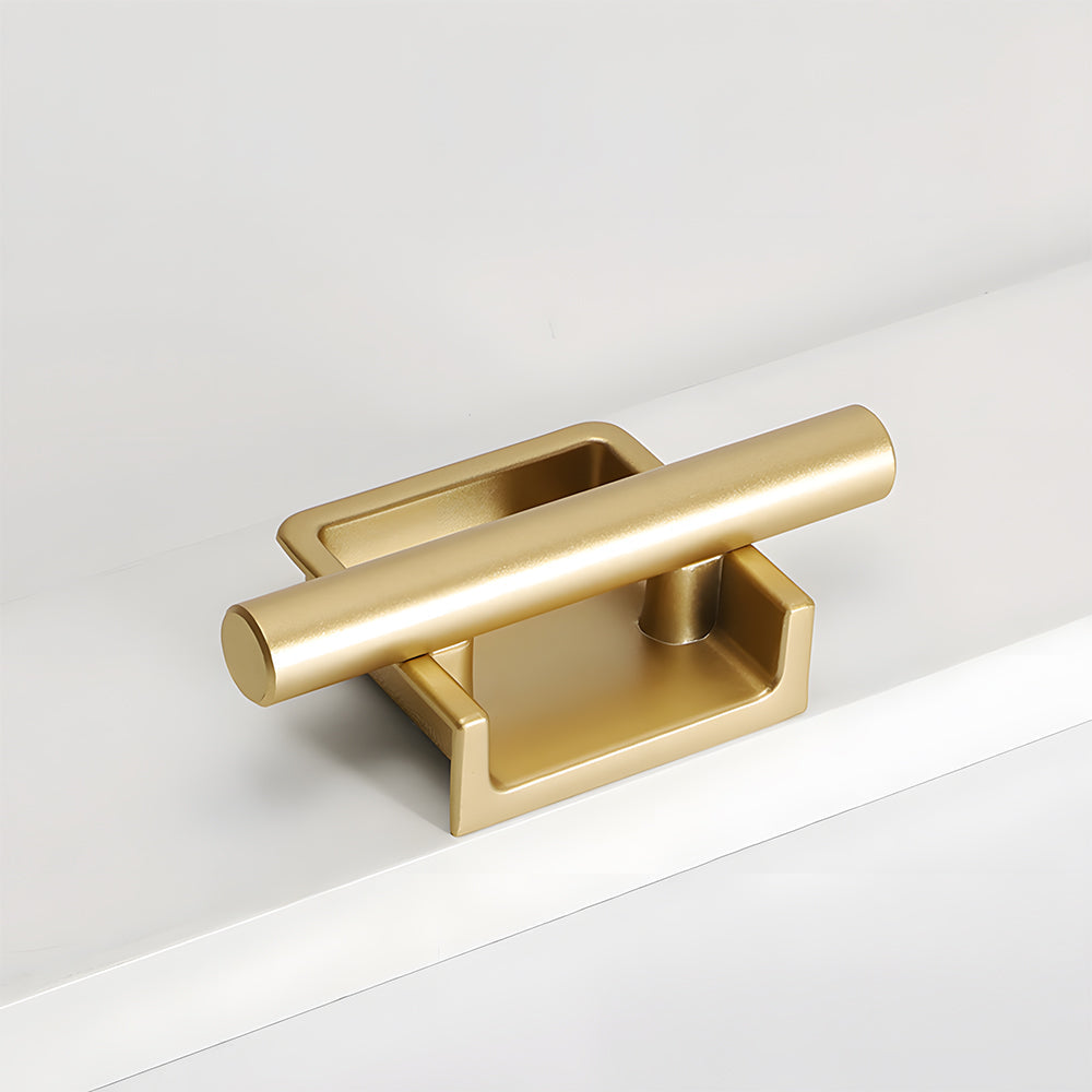 Comforsyco Art Deco Recessed Cabinet Pulls with Round Bar Handle