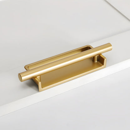Comforsyco Art Deco Recessed Cabinet Pulls with Round Bar Handle