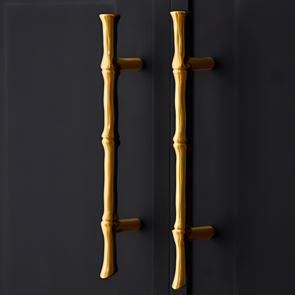 Comforsyco Bamboo Style Brass Cabinet Pulls and Knobs