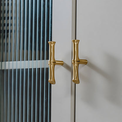 Comforsyco Bamboo Style Brass Cabinet Pulls and Knobs
