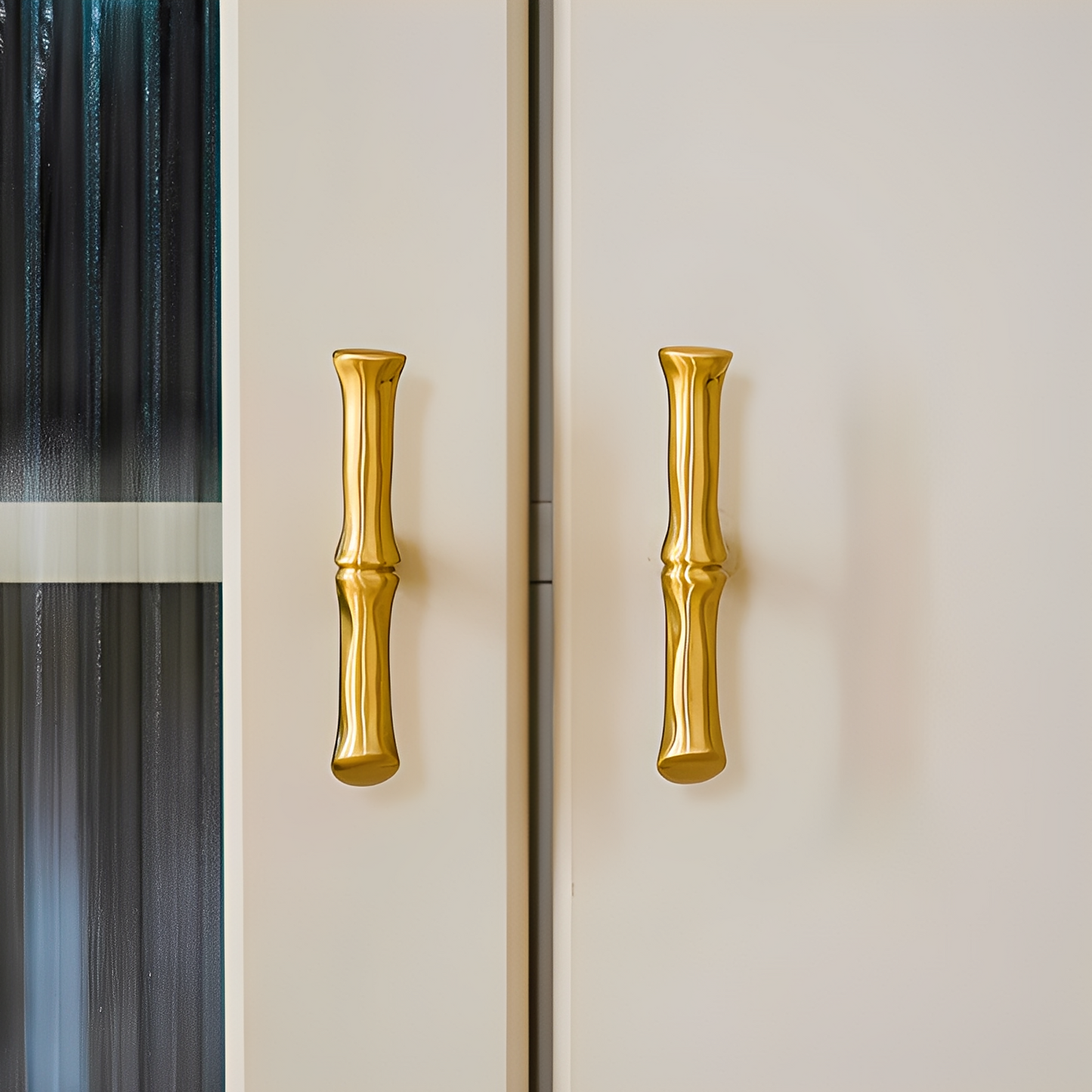 Comforsyco Bamboo Style Brass Cabinet Pulls and Knobs