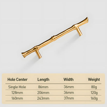 Comforsyco Bamboo Style Brass Cabinet Pulls and Knobs