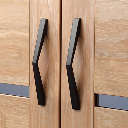Comforsyco Black Angular Cabinet Handles for Wardrobes and Drawers