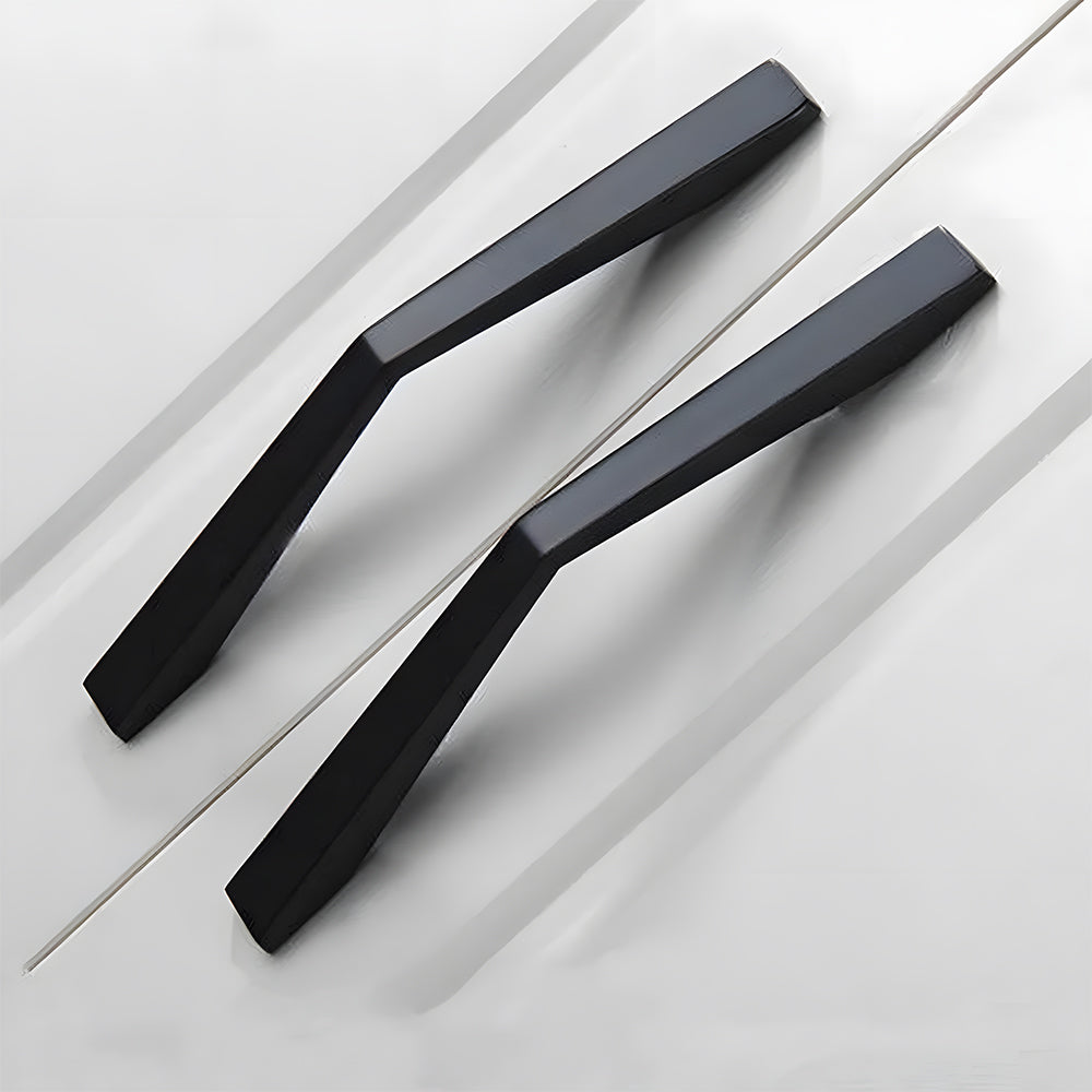 Comforsyco Black Angular Cabinet Handles for Wardrobes and Drawers