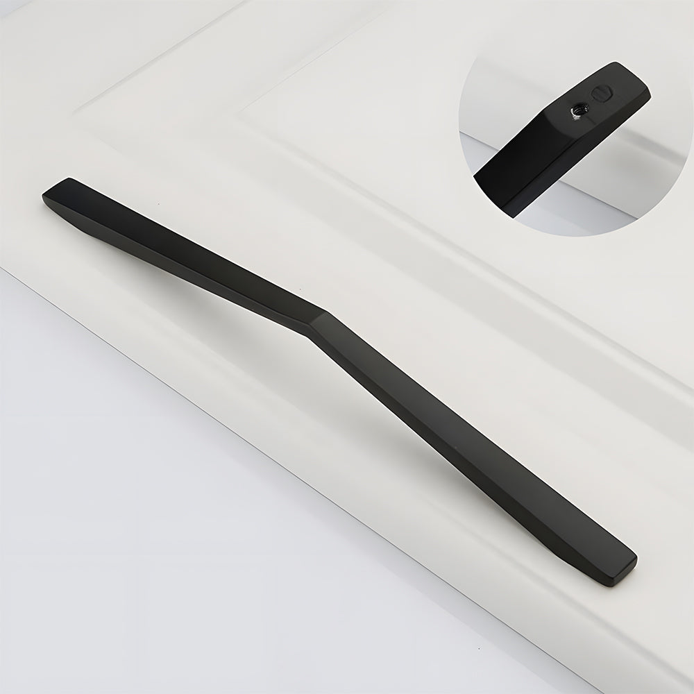 Comforsyco Black Angular Cabinet Handles for Wardrobes and Drawers