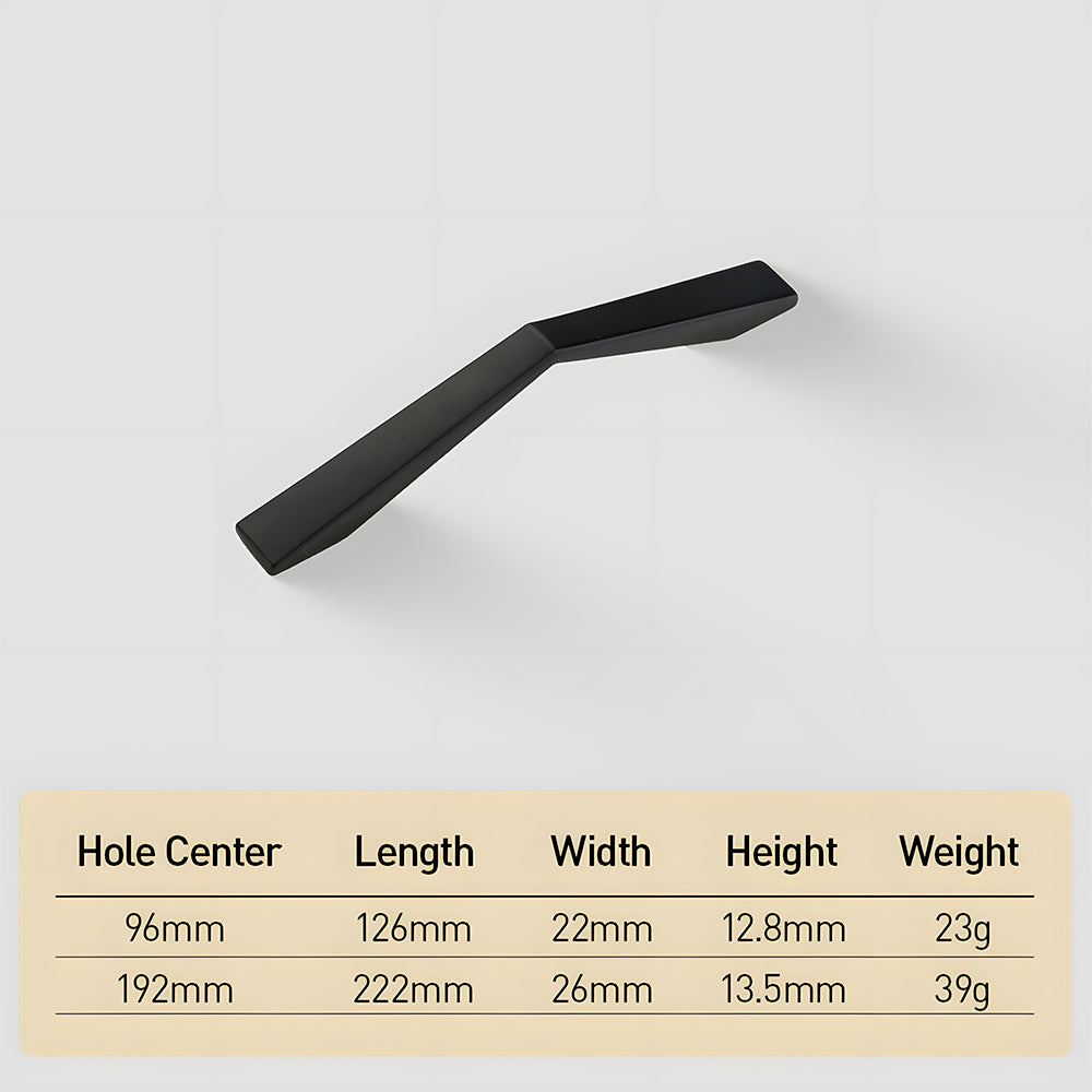 Comforsyco Black Angular Cabinet Handles for Wardrobes and Drawers