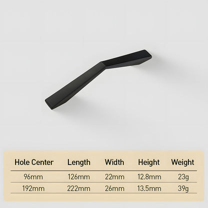 Comforsyco Black Angular Cabinet Handles for Wardrobes and Drawers