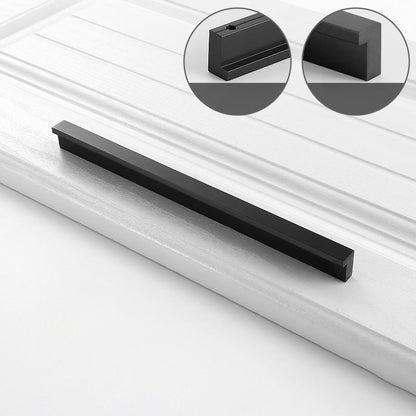 Comforsyco Black Finger Edge Cabinet Pulls, Aluminum Alloy