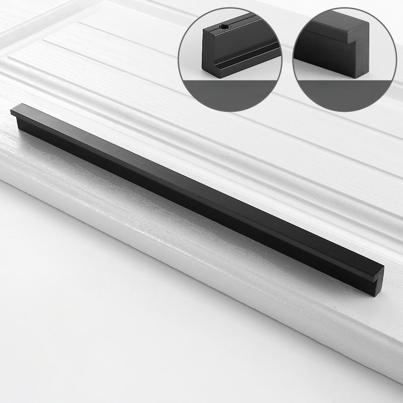 Comforsyco Black Finger Edge Cabinet Pulls, Aluminum Alloy