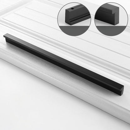 Comforsyco Black Finger Edge Cabinet Pulls, Aluminum Alloy