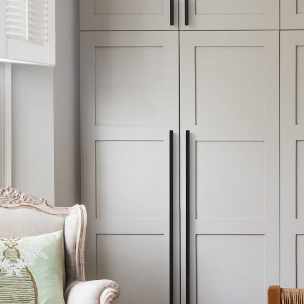 Comforsyco Black Finger Edge Cabinet Pulls, Aluminum Alloy