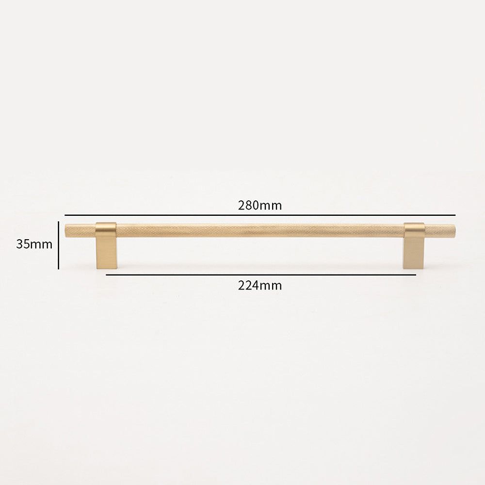 Comforsyco Black / Gold Knurled Round Bar Cabinet Pulls and Drawer Handles
