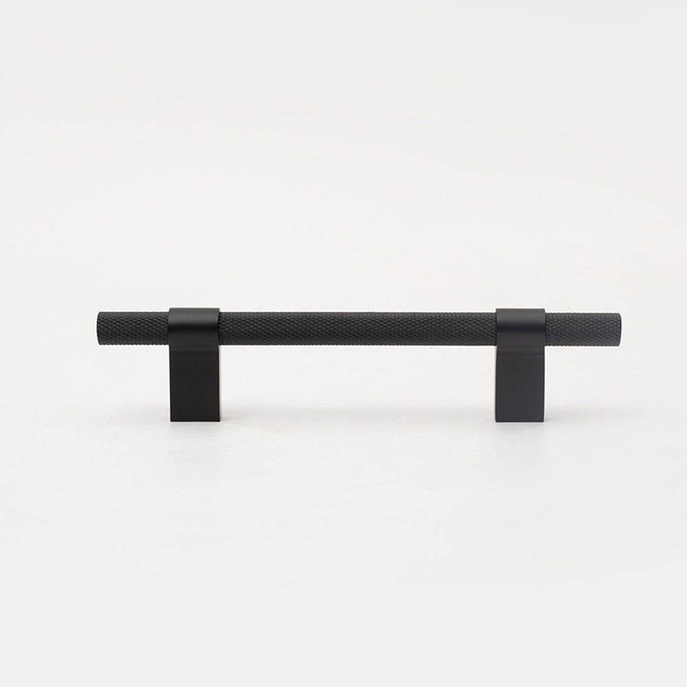 Comforsyco Black / Gold Knurled Round Bar Cabinet Pulls and Drawer Handles