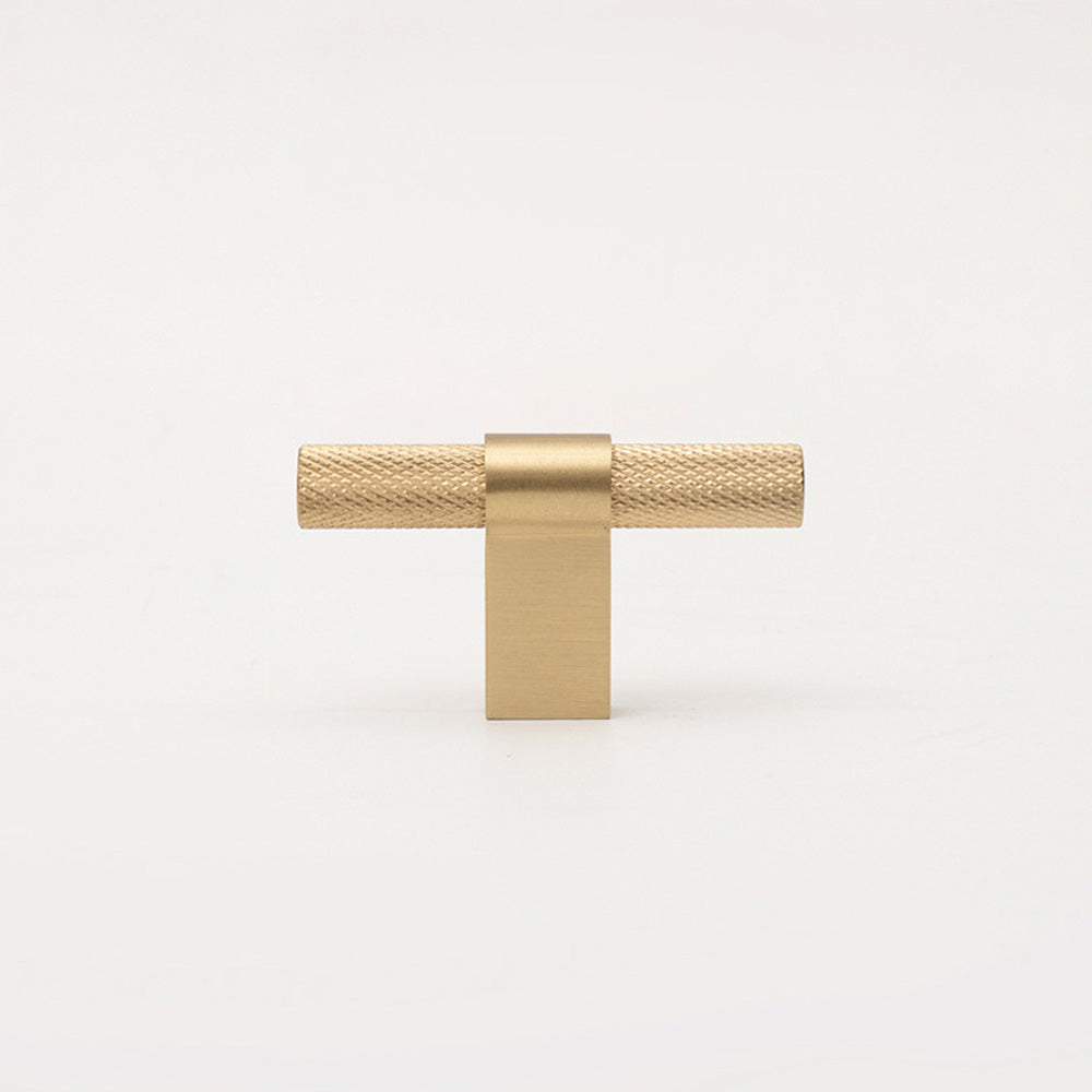 Comforsyco Black / Gold Knurled Round Bar Cabinet Pulls and Drawer Handles