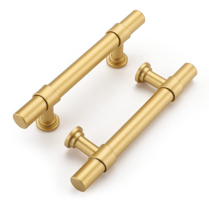 Comforsyco Black Gold T-Bar Cabinet Handles Kitchen Cabinet Hardware