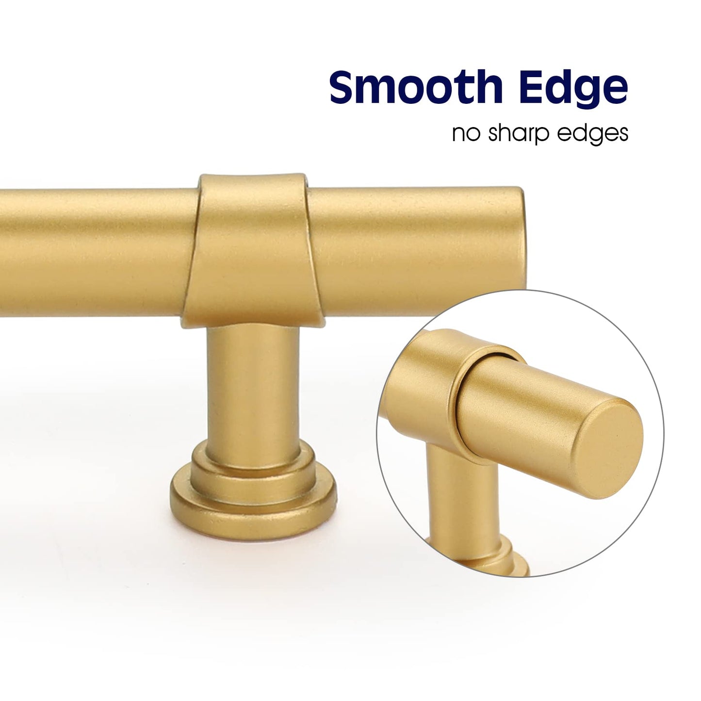 Comforsyco Black Gold T-Bar Cabinet Handles Kitchen Cabinet Hardware