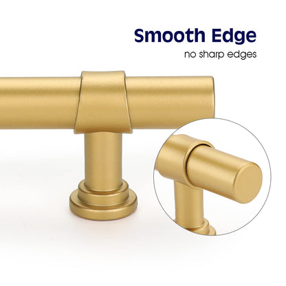 Comforsyco Black Gold T-Bar Cabinet Handles Kitchen Cabinet Hardware